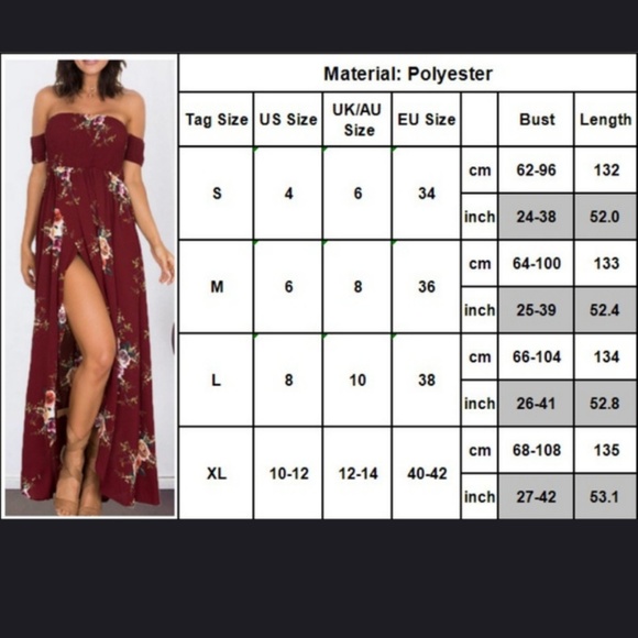 Maroon Floral Dress - Picture 3 of 3